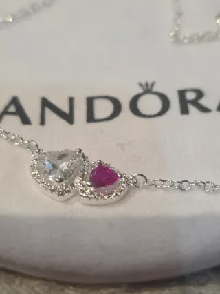 Collar Pandora Corazón Doble