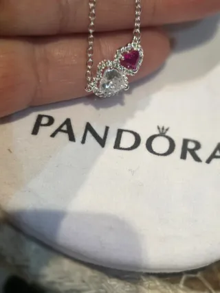 Collar Pandora Corazón Doble