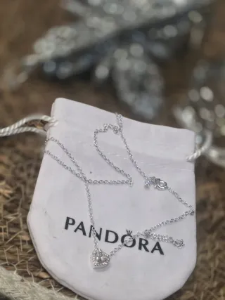 Gargantilla Pandora Corazón Brillante Plata