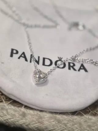 Gargantilla Pandora Corazón Brillante Plata