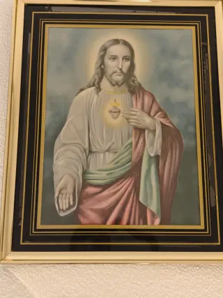 Cuadro Jesucristo con marco dorado