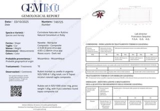Anillo de Plata con Rubíes Mozambique Flor