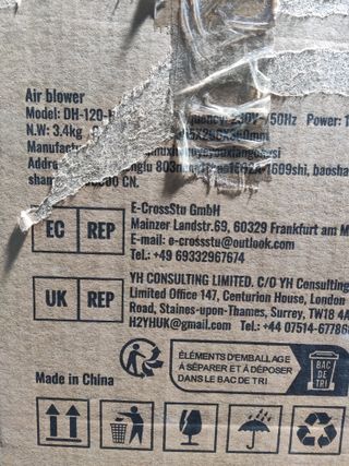 Soplador Aire suelo VEVOR DH120M 120W