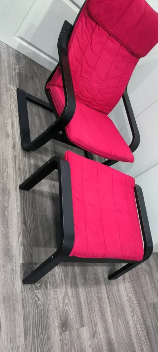 Mecedora Ikea Negra y Rosa