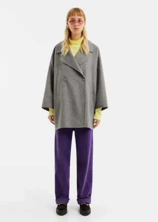 Abrigo Bimba y Lola Gris Talla S oversize