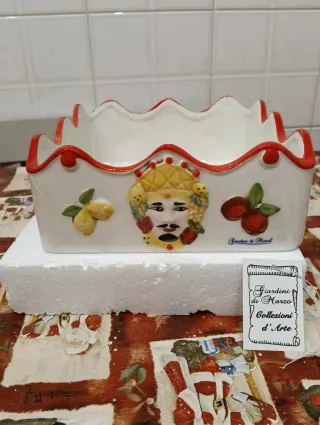 Portatovaglioli in ceramica decorato