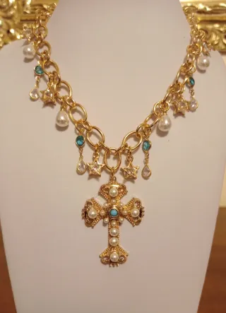 Collana con croce gioiello stile retrò