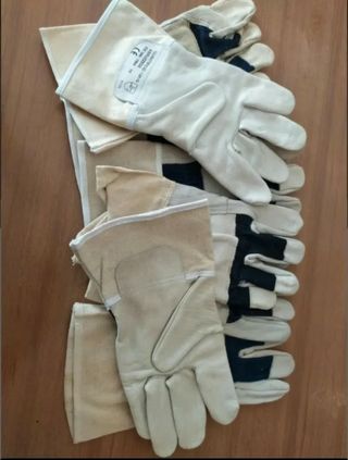 Guanti da lavoro in pelle e tessuto