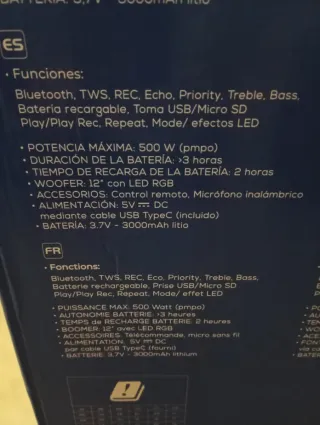 Altavoz Karma 500W 12 con micrófono