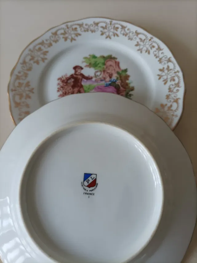Platos Limoges época dorados (2 unidades)