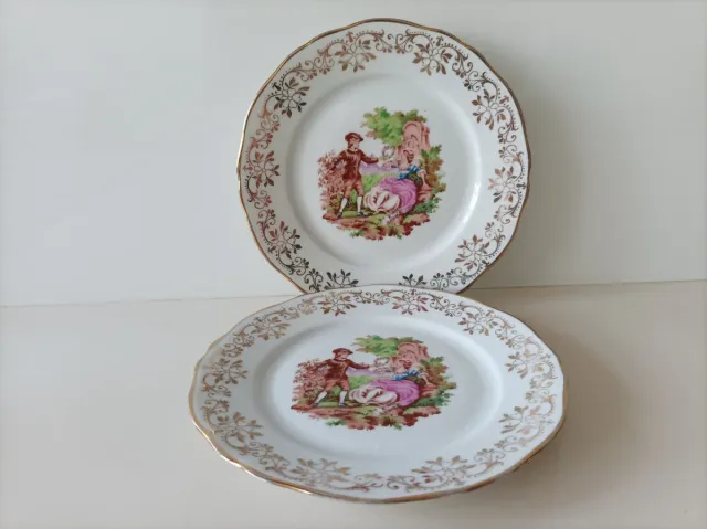 Platos Limoges época dorados (2 unidades)