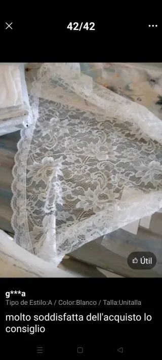 Mantilla Fallera Blanca Encaje ,90x60