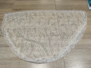 Mantilla Fallera Blanca Encaje ,90x60