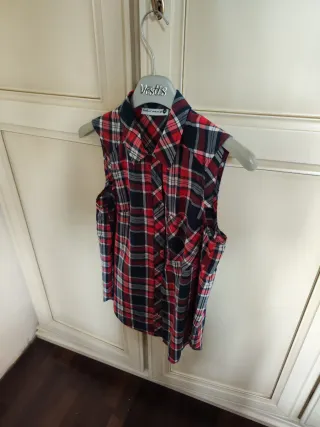 Camicia a quadri rossa e blu taglia XS