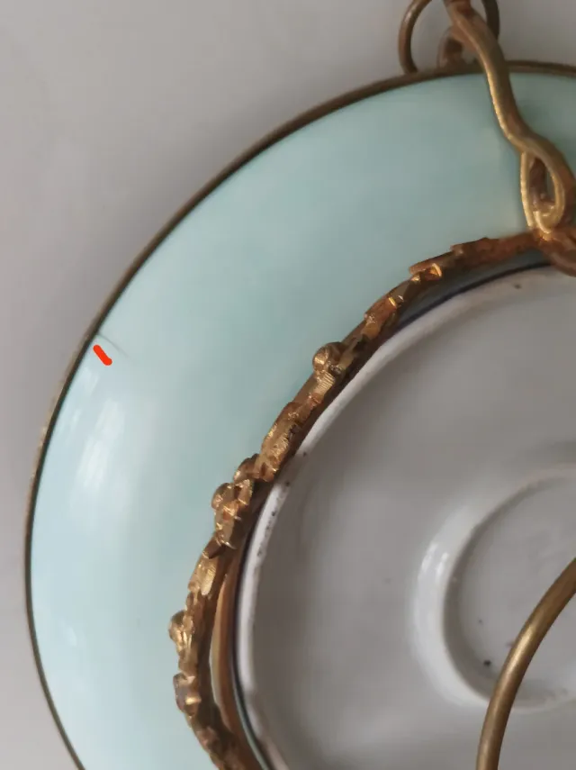 Bandeja porcelana antigua con soporte