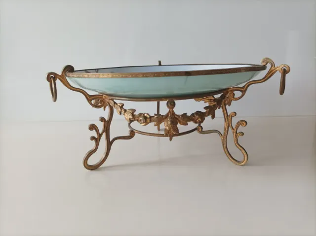 Bandeja porcelana antigua con soporte