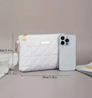 Bolso acolchado blanco estilo Zara