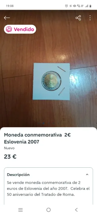 Solo hoy. Moneda Eslovenia 2007 SC . Tratado