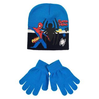 Gorro y Guantes Invierno Spider-Man Azul