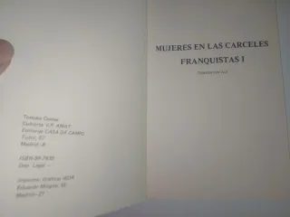 MUJERES EN LAS CÁRCELES FRANQUISTAS. TOMASA CUEVAS
