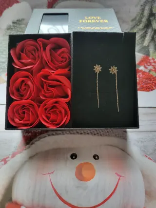 Pendientes Oro 14k Copo Nieve