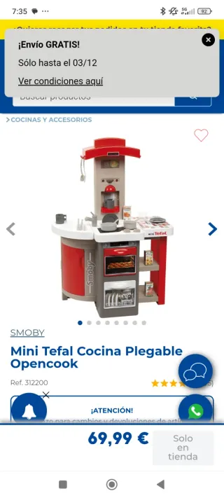 Cocinita Tefal Plegable con Accesorios