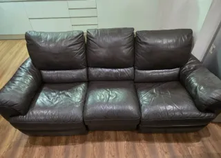 Sofá Natuzzi 3 plazas piel marrón