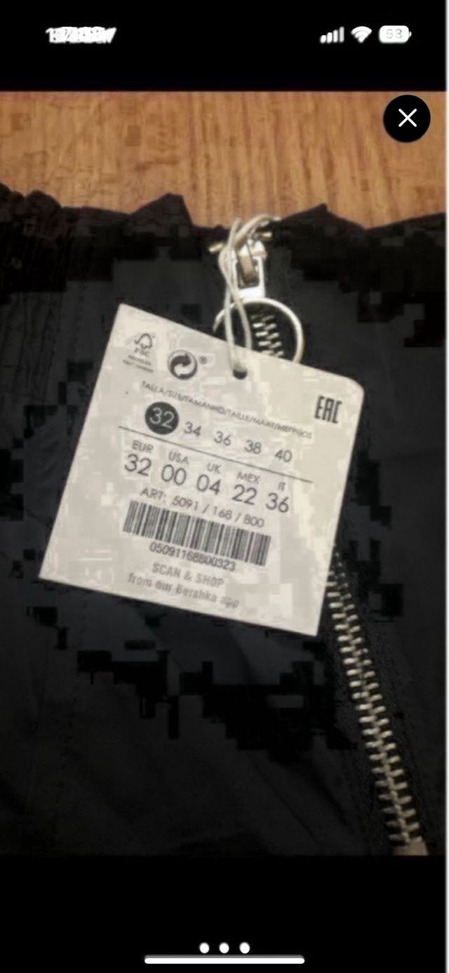 Pantalón cargo Bershka negro talla 32