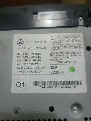 Radio Original Mercedes SLK200 R171