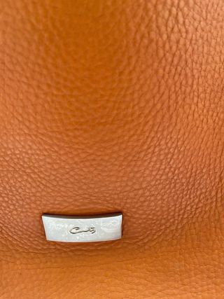 Bolso de piel naranja Cats