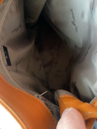 Bolso de piel naranja Cats