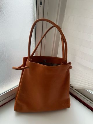 Bolso de piel naranja Cats