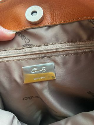 Bolso de piel naranja Cats