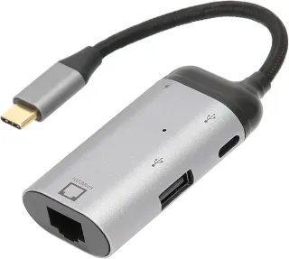 Adaptador Ethernet USB C a RJ45, 3 en 1