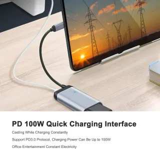 Adaptador Ethernet USB C a RJ45, 3 en 1