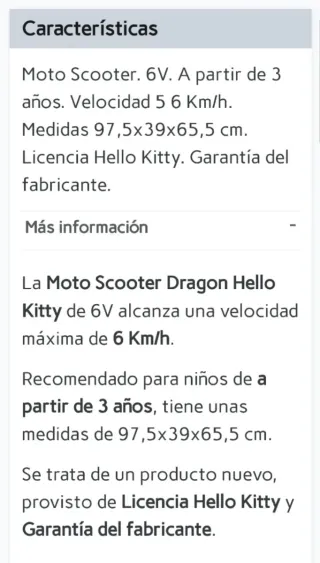 Moto eléctrica Hello Kitty Injusa