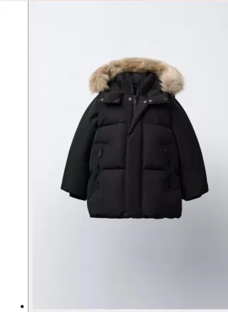 Abrigo niña negro con capucha