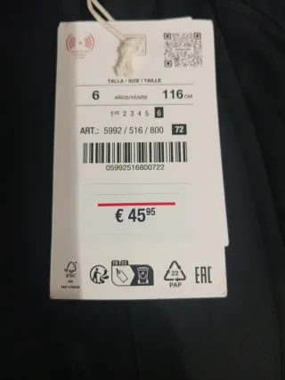 Abrigo niña negro con capucha