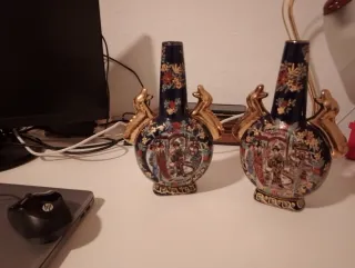 2 Jarrones Porcelana China Estilo Japonés época 60