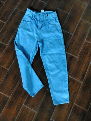 Vaqueros bombachos mujer azules