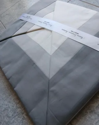 Completo letto 100% cotone grigio e bianco
