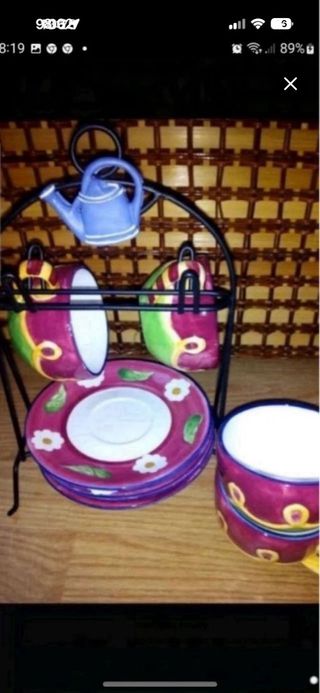 Juego de café con soporte