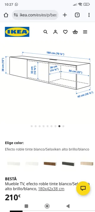 Mueble salón blanco y madera