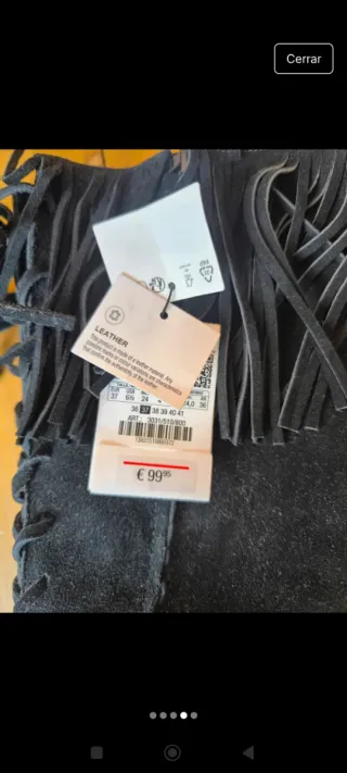 Botas negras altas de ante de Zara