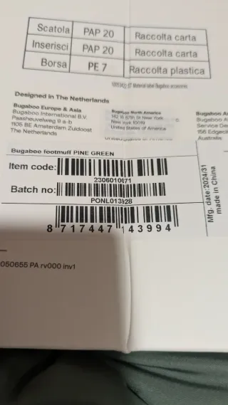 Saco silla  bugaboo Nuevo Verde Pino