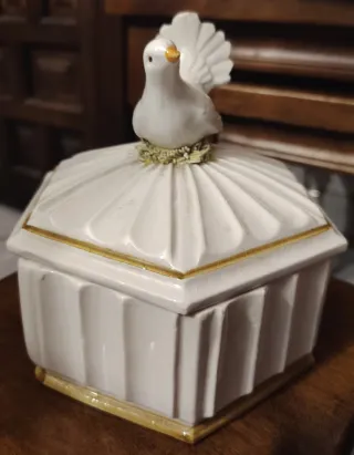 Portagioie Ceramica Vintage Colomba Anni '70