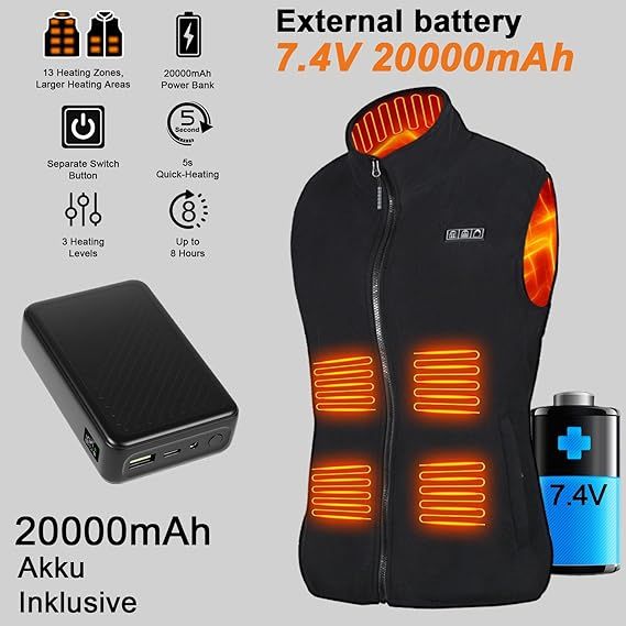 GuKKK Chaleco Calefactable 20000mAh 13 Zona Size M