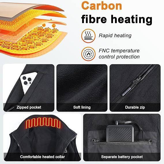 GuKKK Chaleco Calefactable 20000mAh 13 Zona Size M