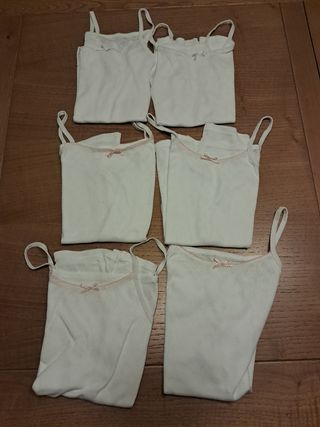 Pack 6 camisetas interiores tirantes niña 6-8 años