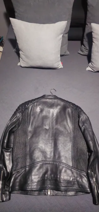 Chaqueta de cuero negra Superdry